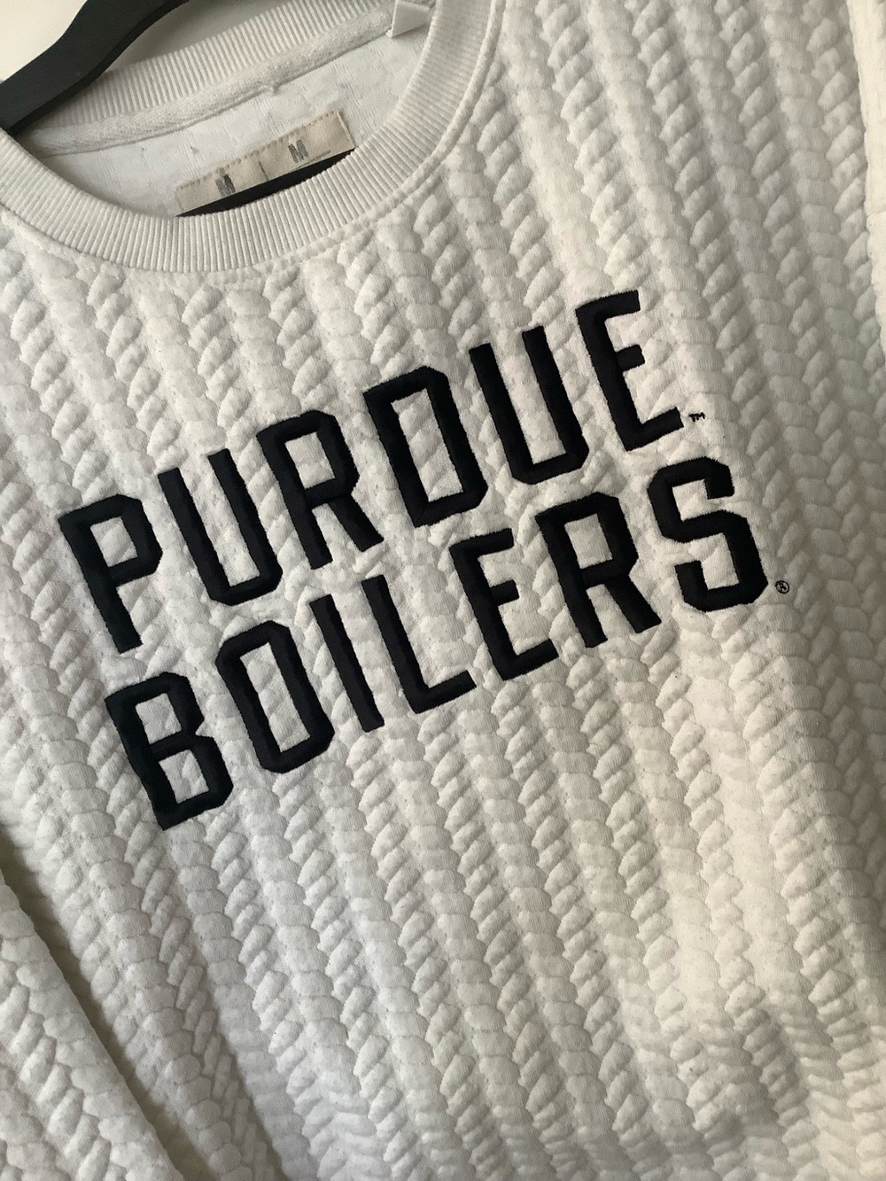 Purdue Boilers Cableknit Weave Sweatshirt, Men’s Medium